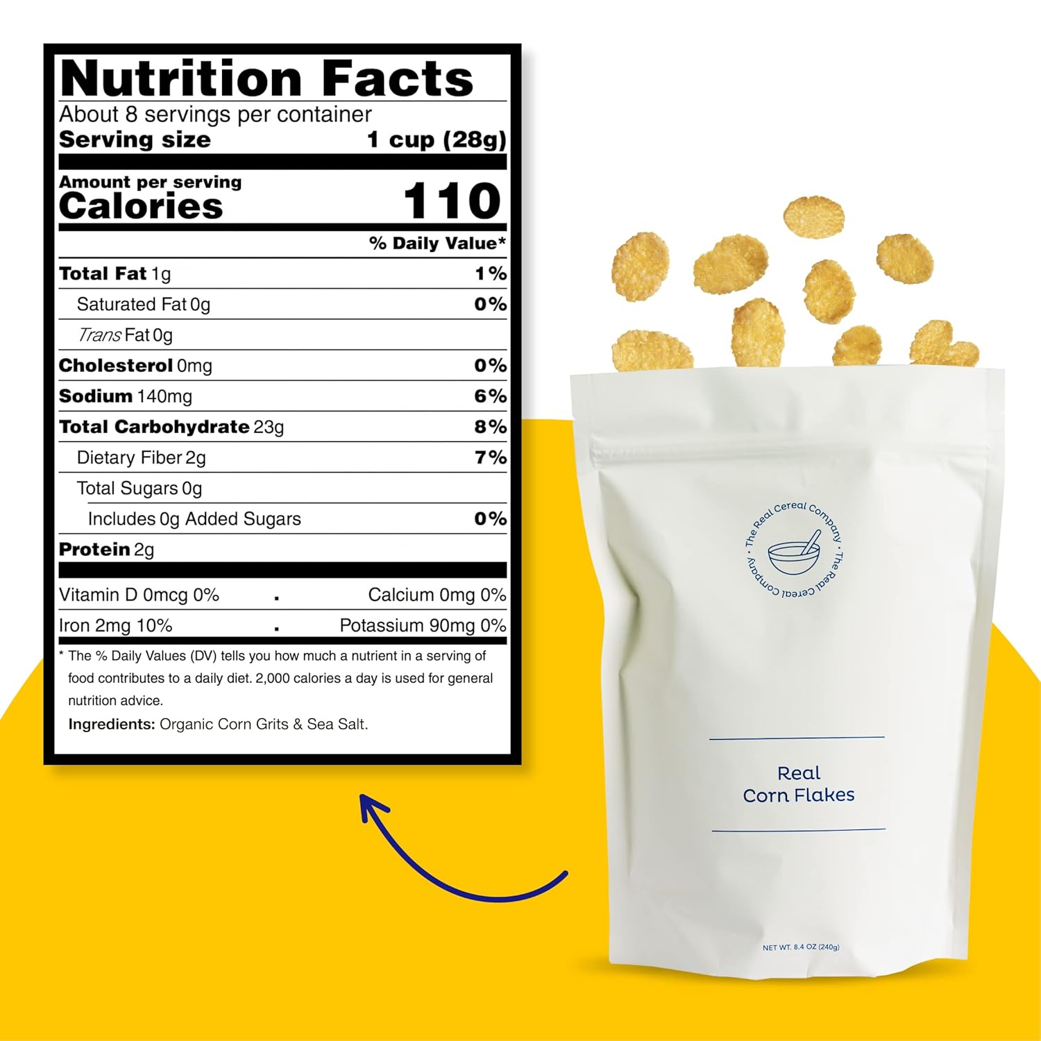 The Real Cereal Company Paquete de 3 cereales orgánicos en copos de