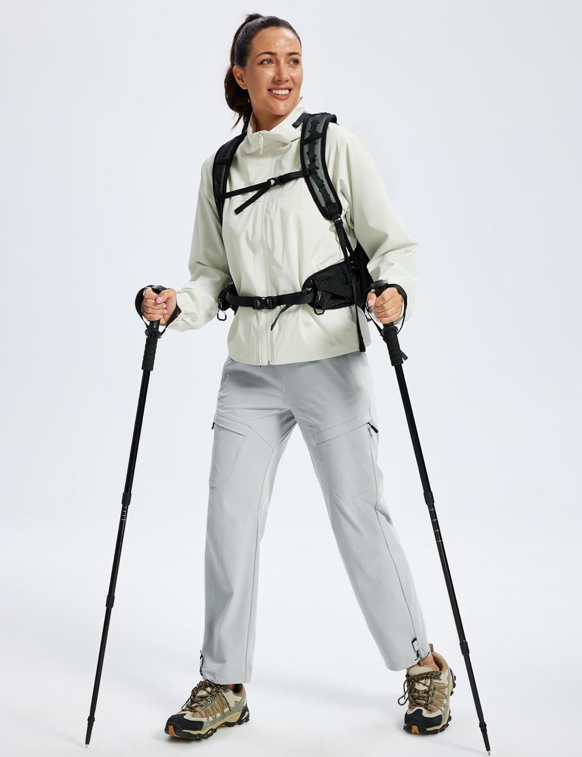 MoFiz Womens Cargo Hiking Pants Water Resistant Lightweight Quick Dry Travel Outdoor Work Trip Pants with Zipper Pockets - Image 7