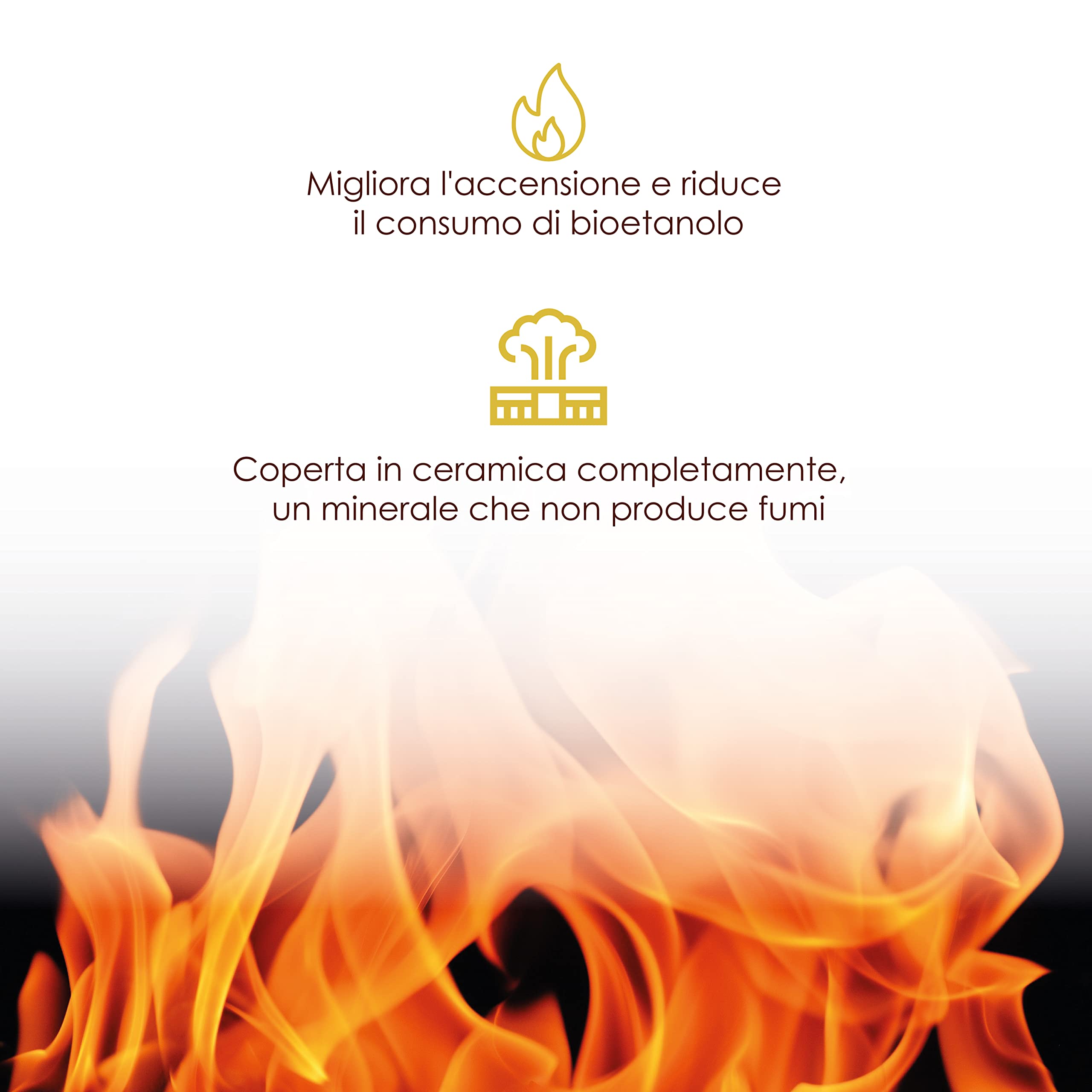 Agri-Cultura® | 2x Spugna Ceramica Camino Bioetanolo Ecologica | 2 Spugne per Confezione | Aumenta la durata del bioetanolo | Riduce il Consumo di Bioetanolo【30 x 10 x 2,5】