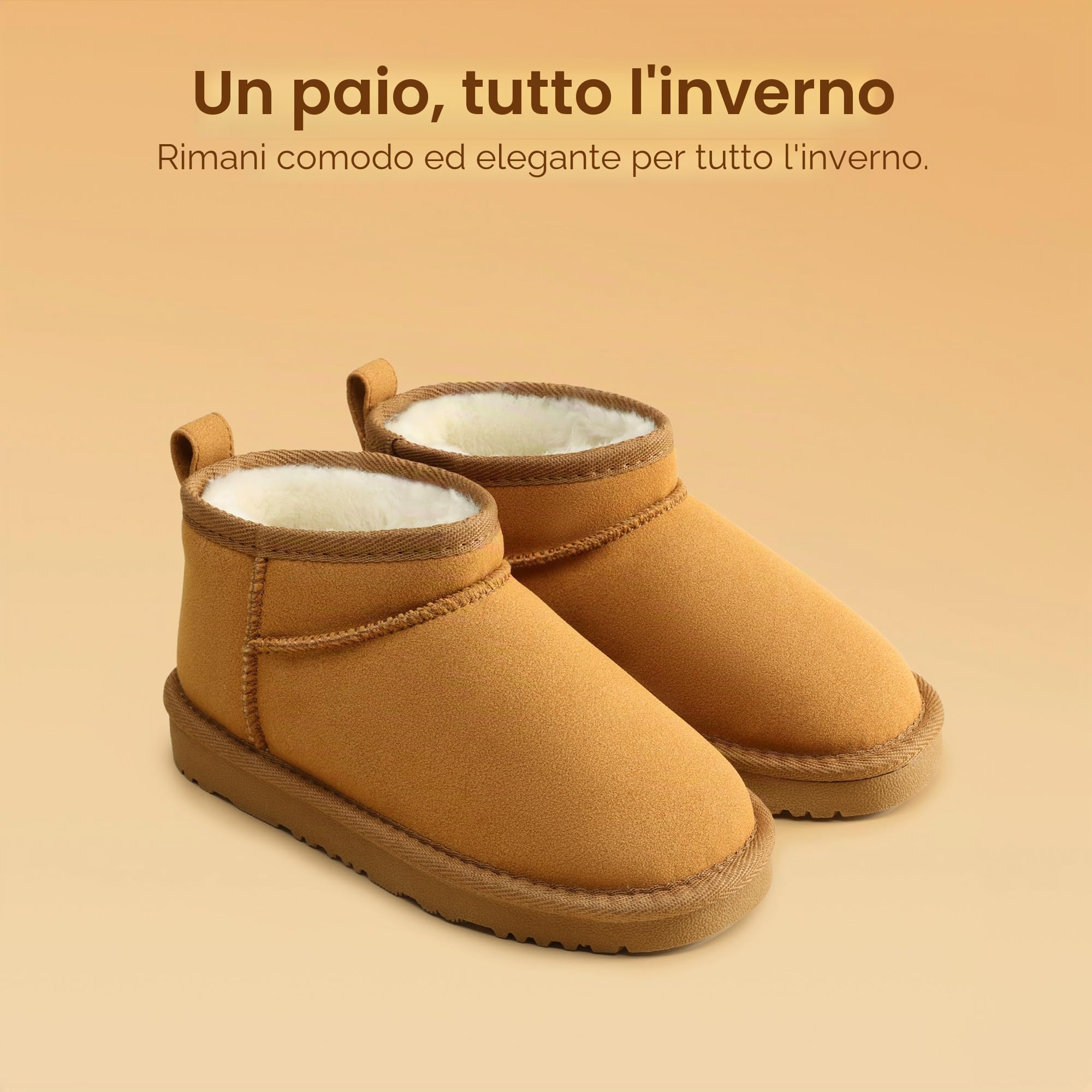 DREAM PAIRS Stivali da Neve per Bambini, Caldi Classiche Pelose Invernali Alla Caviglia, Foderati in Pelliccia Sintetica Stivaletti da Bambina