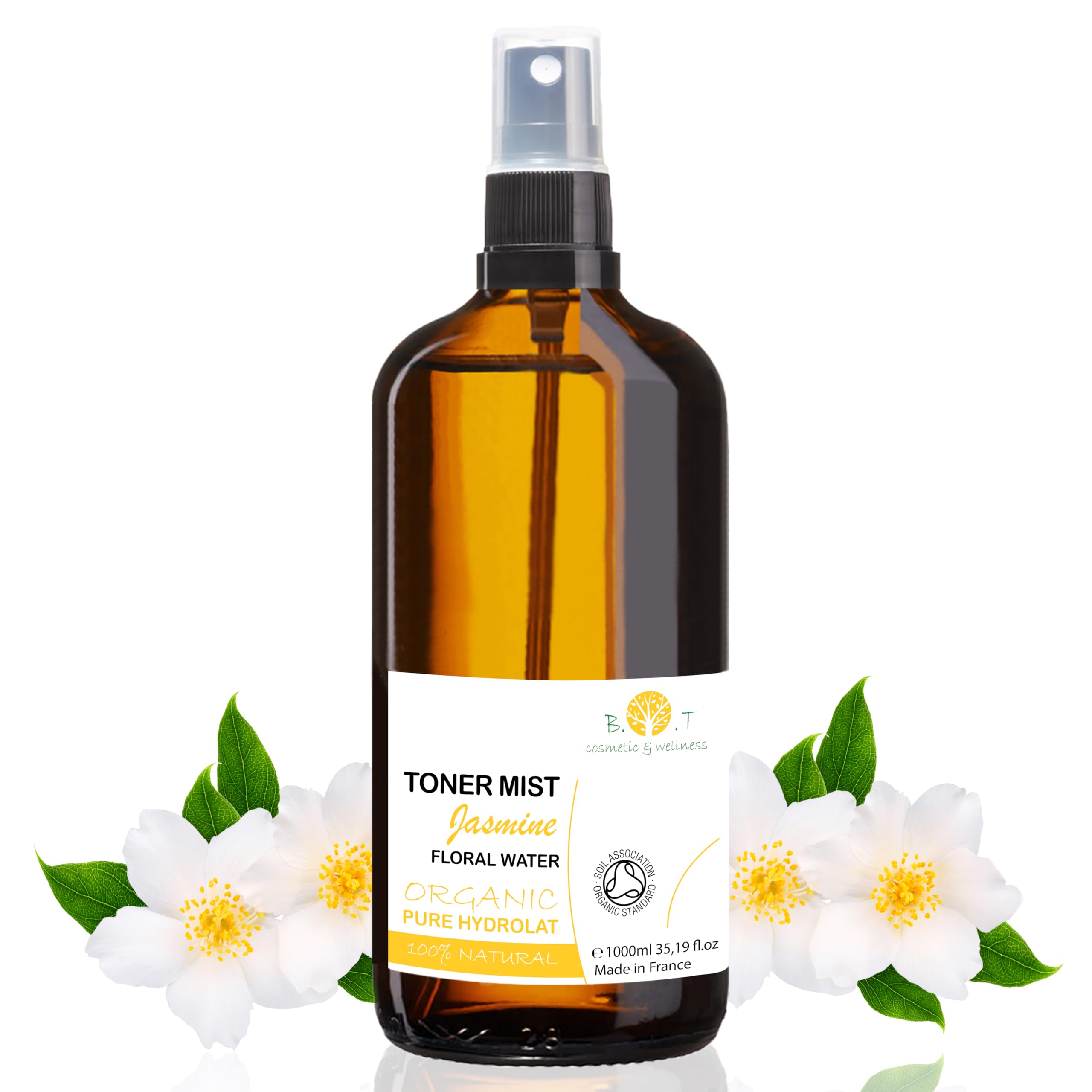 Jasmine Hydrosol. Deep Sleep Pillow Spray. Organic Jasmin Water for Skin Care (Face & Body), Hair & Home. Pure Facial Toner. Anti-Aging. Body Mist & Body Spray. Hair & Body Fragrance - 1000 ml 1 L