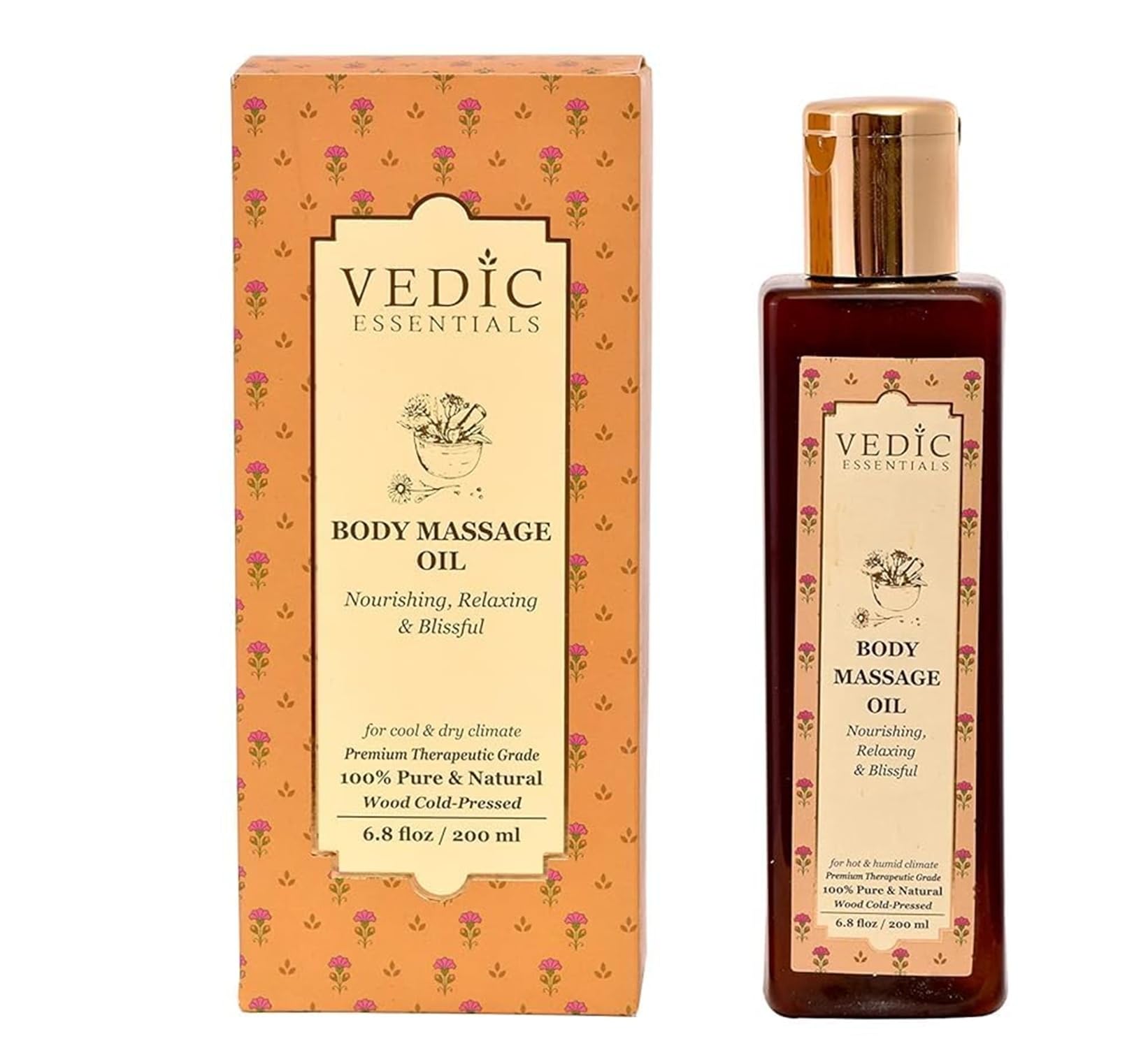 Nourishing & Relaxing Body Massage Oil | 100% Pure & Natural Wood Cold Pressed Oil | Stress Relief Body Massage Oil | Heals & Hydrates Dry Skin | Suitable for All Skin Types - 200ML