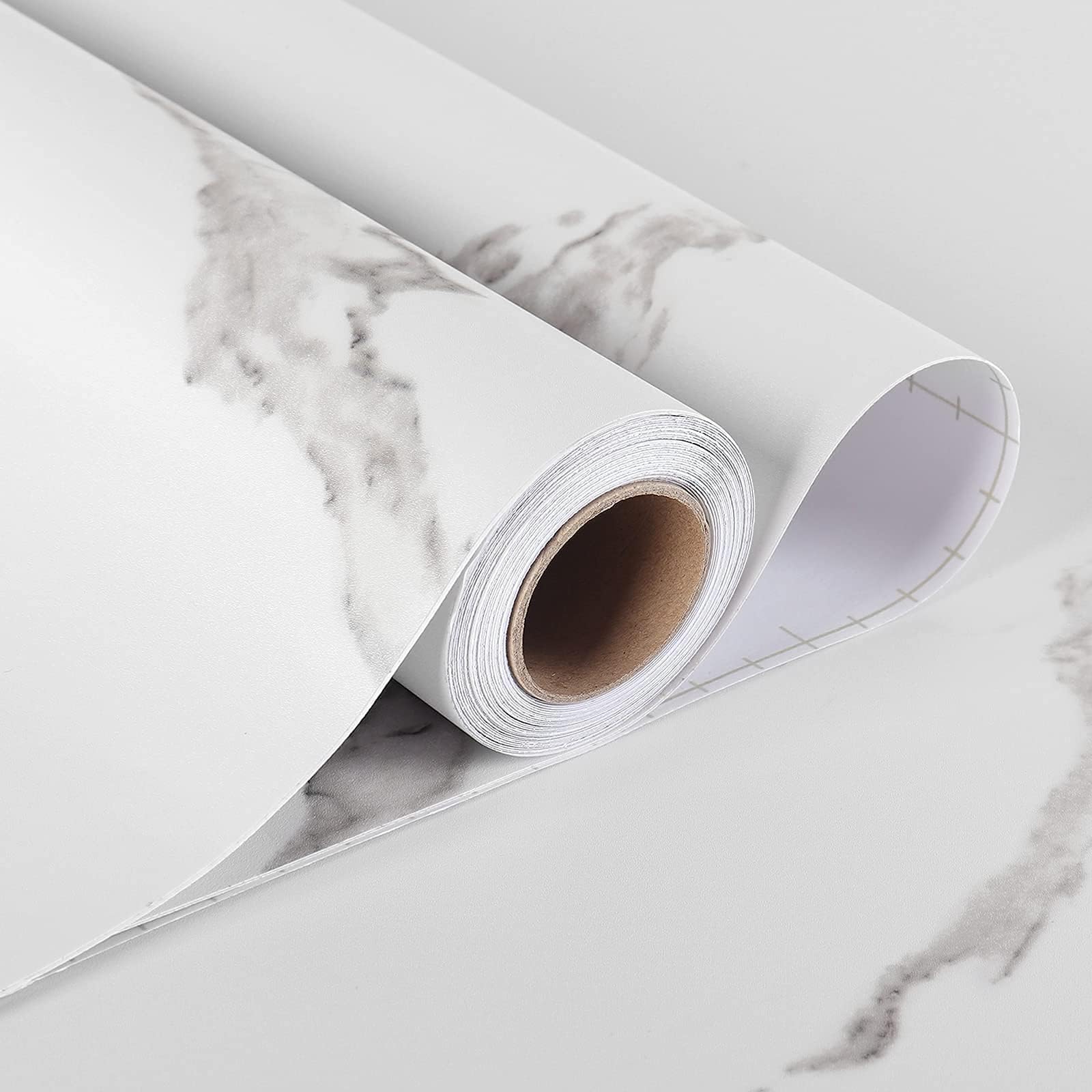 Stickyart Papel Pintado Autoadhesivo Cocina Vinilo Encimera Cocina Mármol Blanco 90cmX400cm Vinilo Adhesivo Muebles Matt Impermeable Vinilos Adhesivo para Encimera de Baño Vinilos de Pared Decorativo