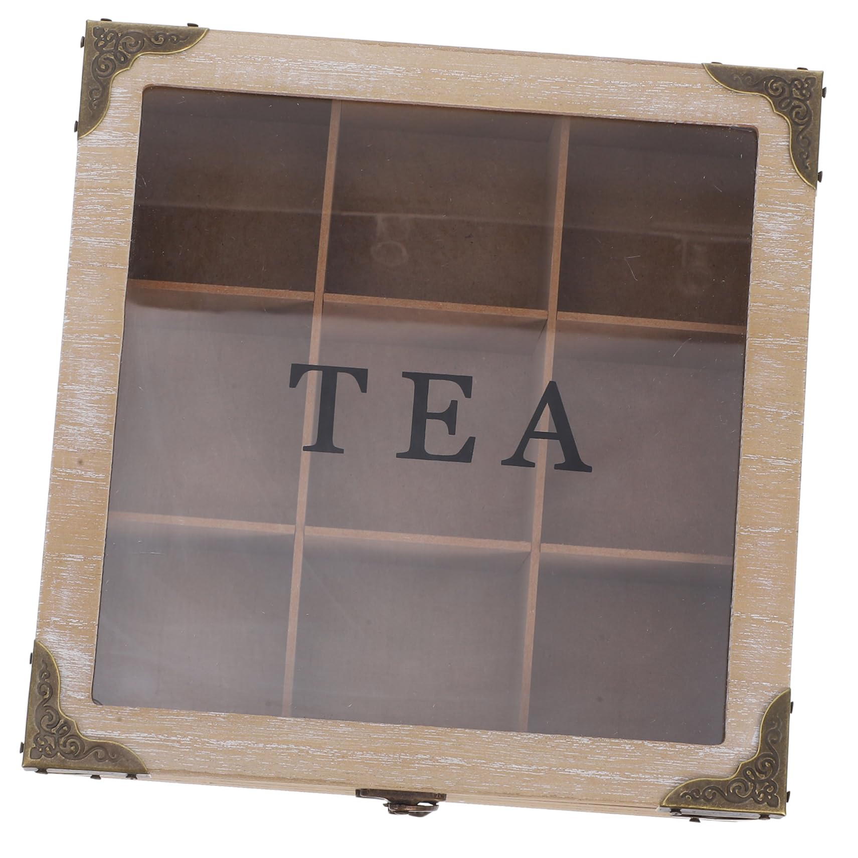SHOWERORO Holz Teebeutel Aufbewahrungsbox Mit Glasdeckel Teebeutelhalter Organizer Für Zuckerpäckchen Und Gewürzbeutel Stabile Instant-kaffeebeutelbox Für Schreibtisch