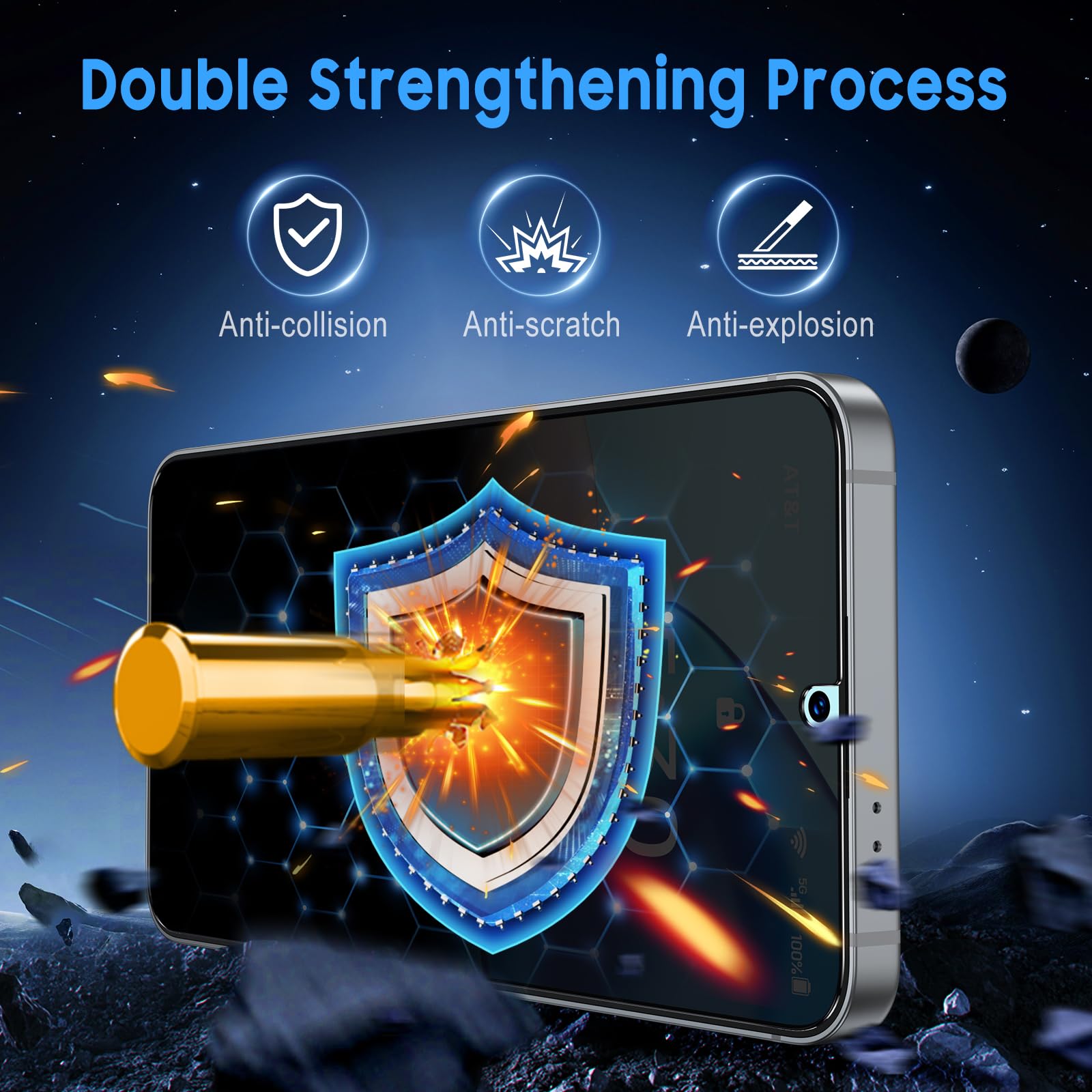 Uyiton Protector de pantalla de privacidad para Samsung Galaxy S24+ Plus