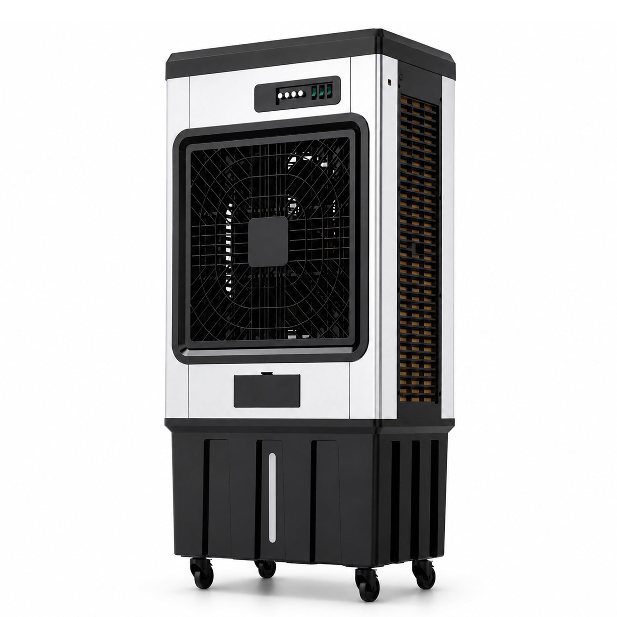 Evaporative Air Cooler, Portable Swamp Cooler with Strong Airflow, 3 Speeds & Oscillation, Mobile Cooling Fan for Garage, Office, Home, Indoor & Outdoor Use 47.2in/120cm