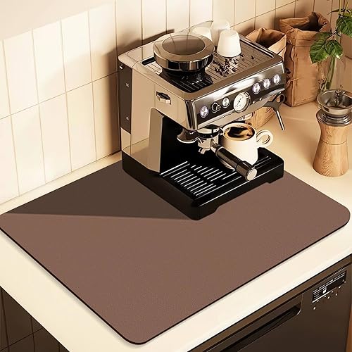 Miniatura 8 de Tapete de café para encimeras, accesorios de barra de café para colocar debajo de la máquina de café expreso, tapete de goma absorbente para ocultar