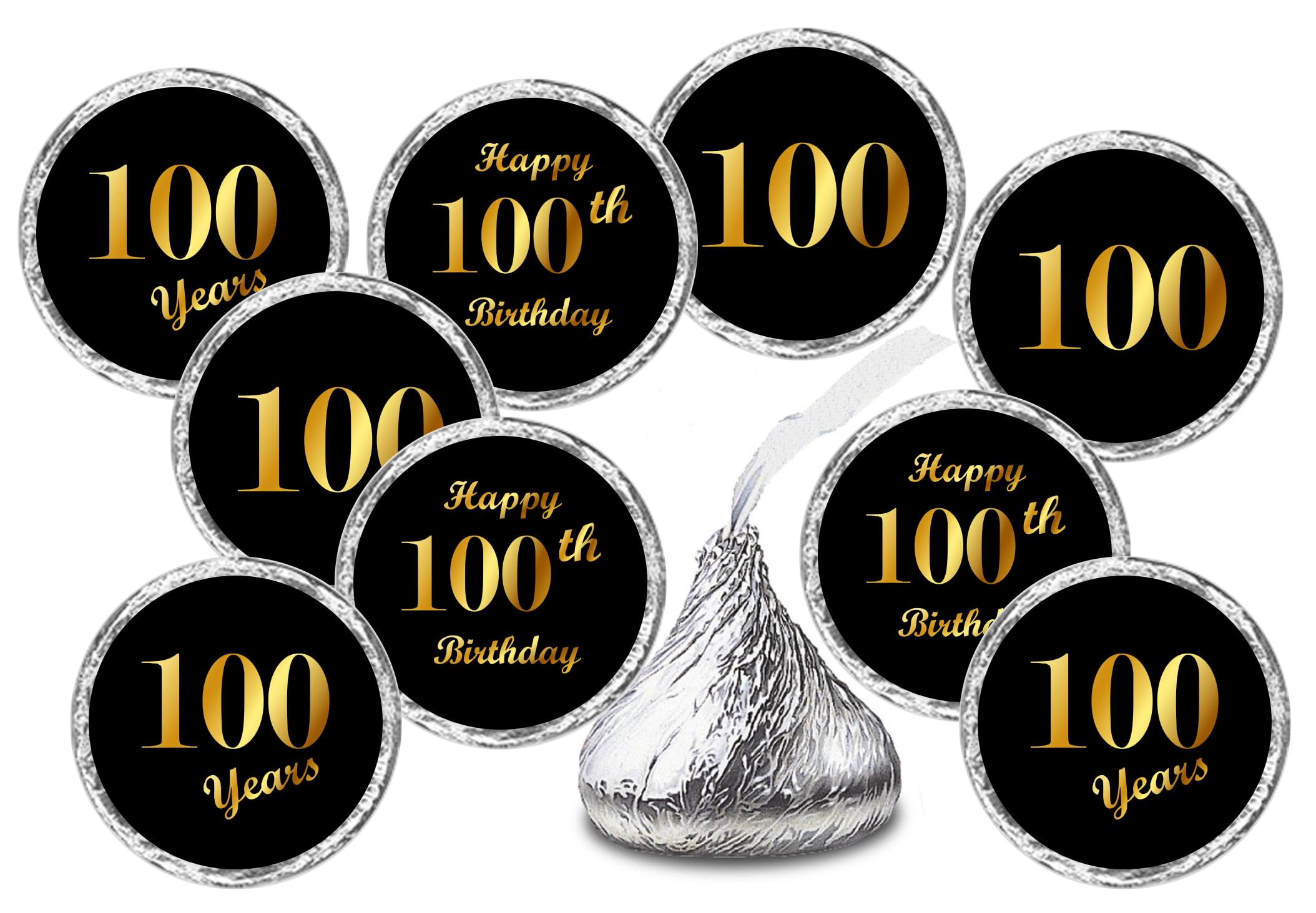 Étiquettes anniversaire 100 ans motif baisers pour sublimer votre déco de table de fête chic