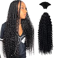 Vista 26 de Cabello Humano para Trenzado 100g Un Paquete/Lote de 22 Pulgadas, Cabello Natural Negro, Onda de Agua, Rizado, a Granel, para Trenzado Sin Tejido