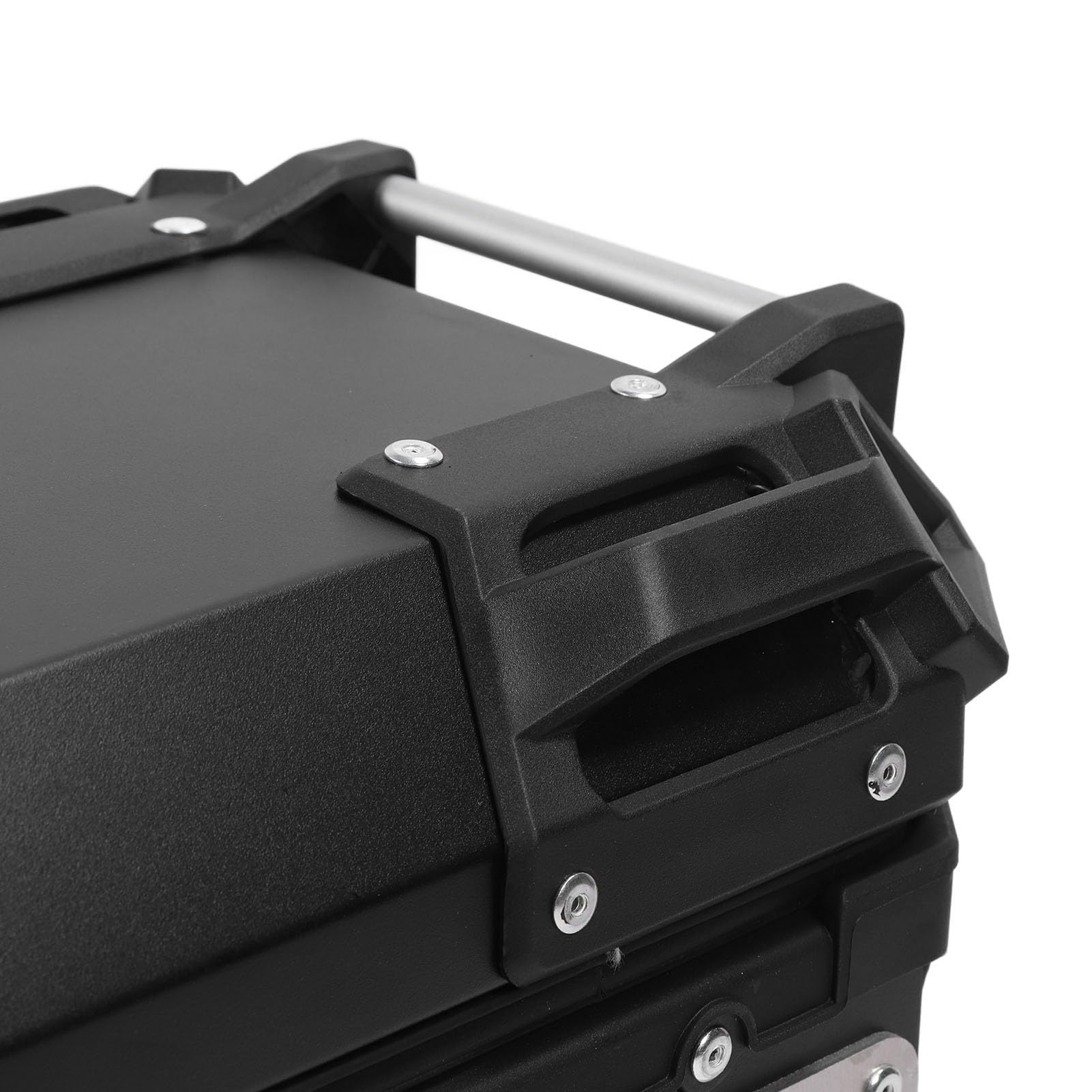 Keenso Kufer Boczny Motocykla Boczny Schowek na Motocykl ze Stopu Aluminium Twarda Torba Podsiodłowa 38 L z Podwójnym Zamkiem Wodoodporne Paski Odblaskowe dla Rowerzystów Turystycznych (BLACK)