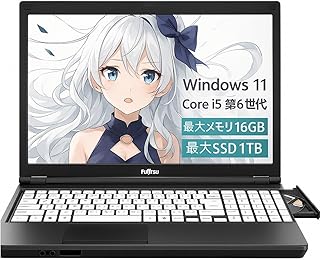 【整備済み品】 ノートパソコン office搭載 Windows11搭載 国産大手メーカー A576シリーズ laptop ウィルス対策ソフト付/Core i5 第6世代/15.6インチ 画面/10キー/WIFi/パソコン ノート メモリ16GB/SSD 1TB(整備済み品)