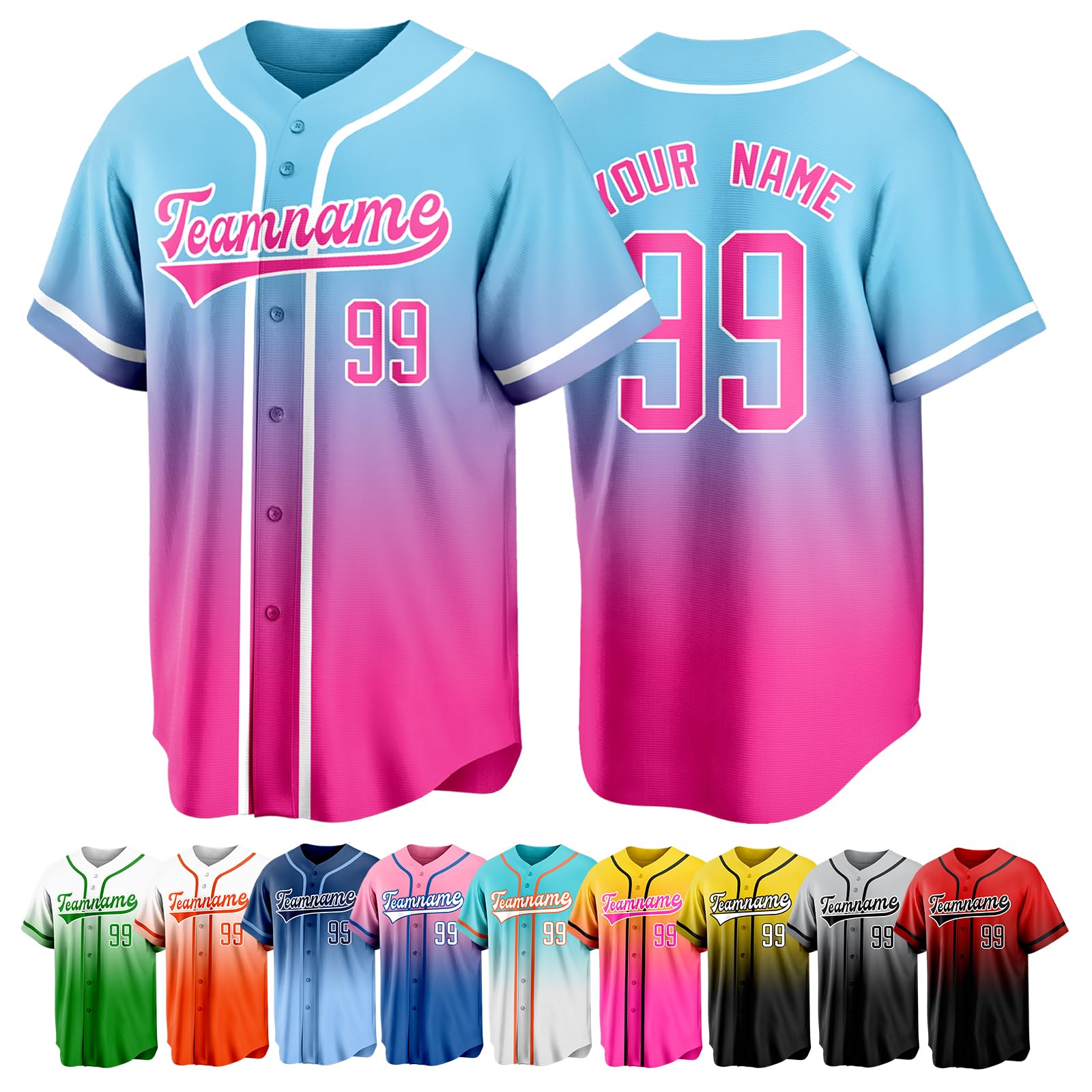 Custom Baseball Jersey Personalized Short Sleeve Team Sport Uniform Baseball Shirt for Men Women Youth Boy