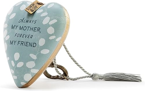 Miniatura 3 de DEMDACO Always My Mother Blue Petals - Ficha de corazón de resina de 3,5 x 3,5 pulgadas