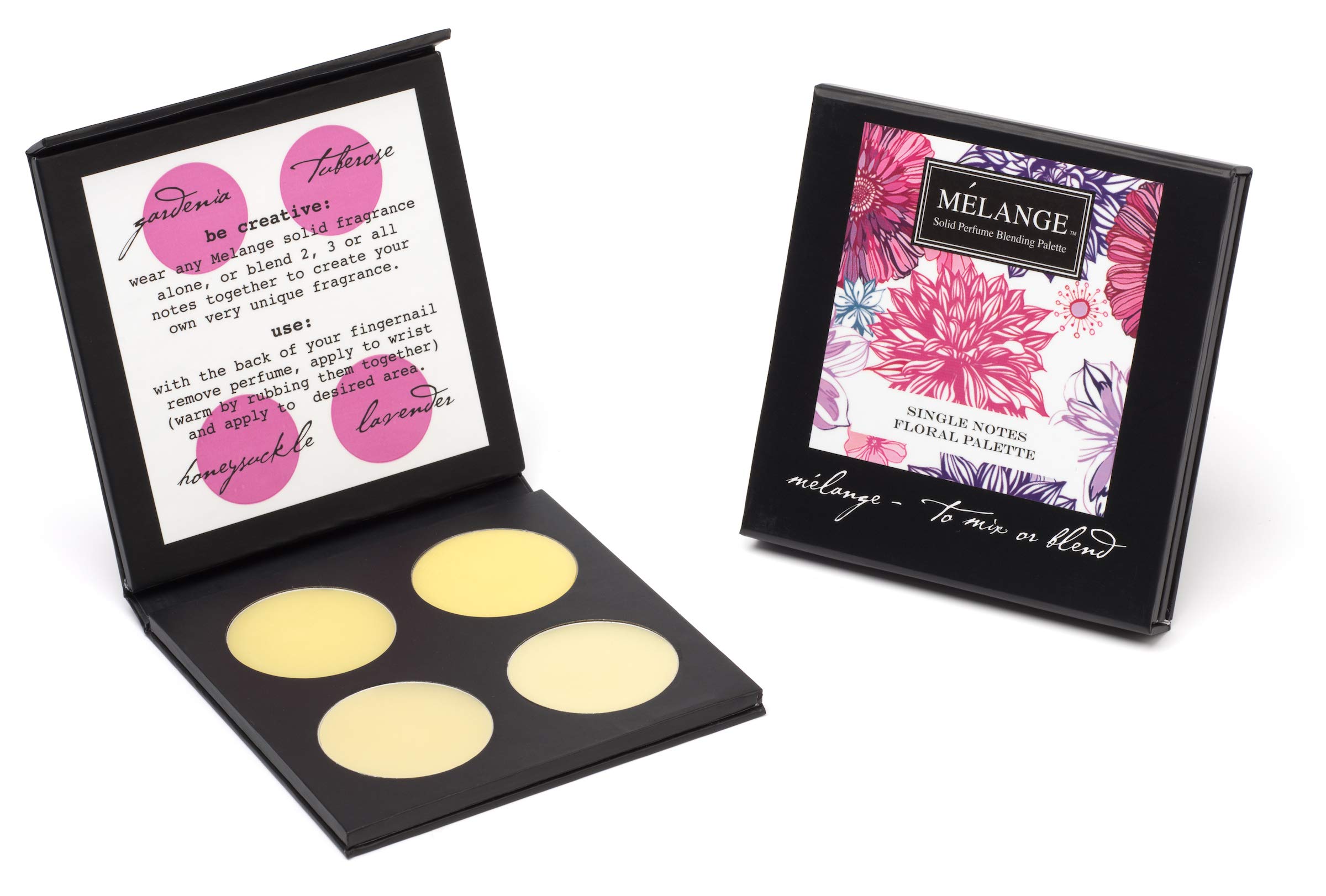 Melange Single Note Floral Solid Perfume Palette .69 ounces (Single Note Floral Set)