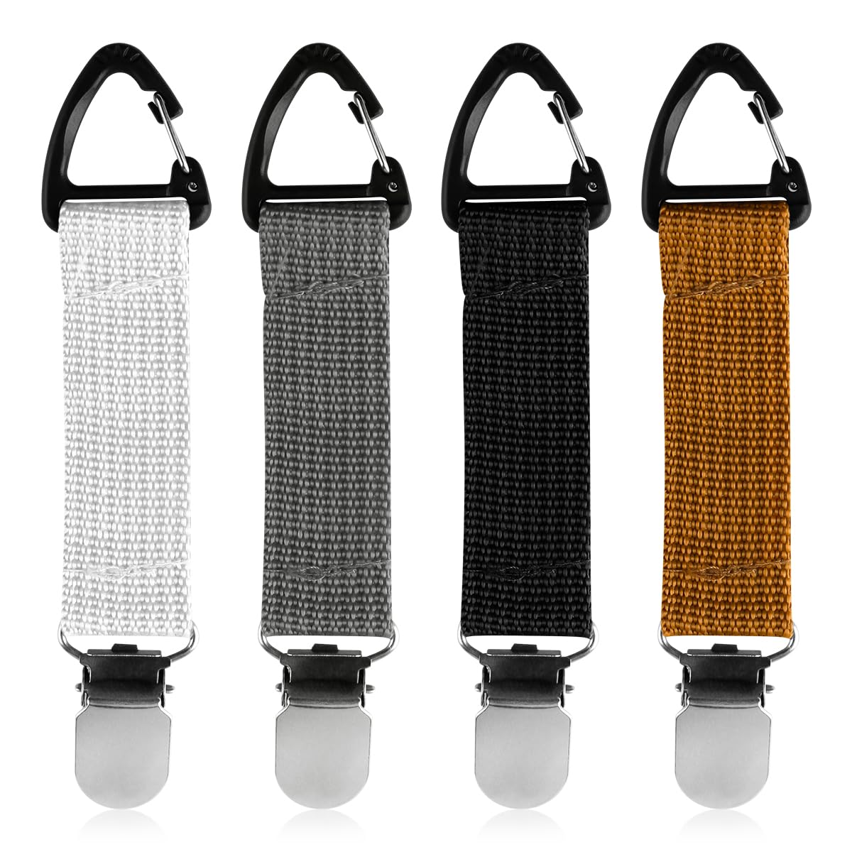 Lotsdonxia 4pcs Hat Clips for Travel On Bag, Portable, Hands-Free Quick Access, Beach Hats, Baseball Caps for Outdoor Accessory, Backpacks, Luggage Bags, Handbags, Wallets