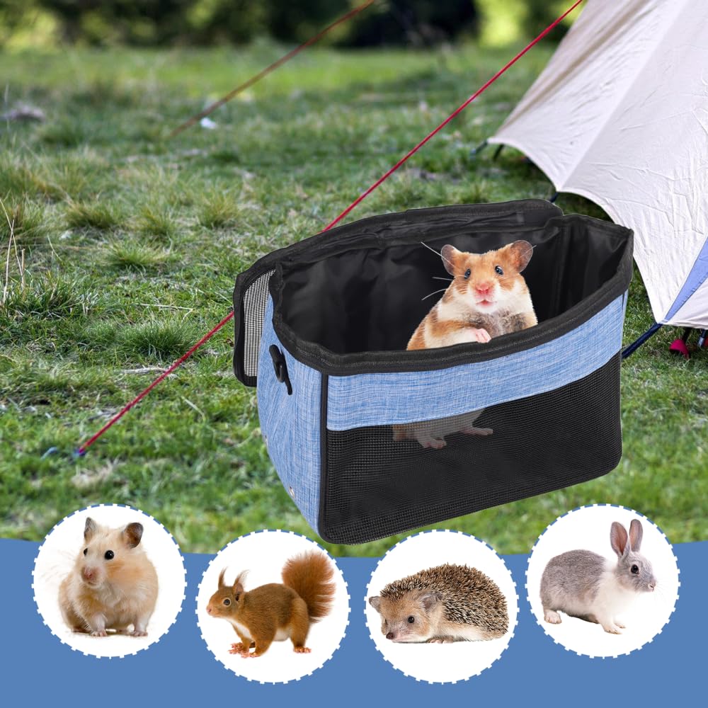 Ratten Tragetasche, Reise Transporttasche fur Hamster, Atmungsaktive Reisekäfig mit verstellbarem Schultergurt für Igel, Ratten, Hamster, Meerschweinchen, Frettchen, Eichhörnchen