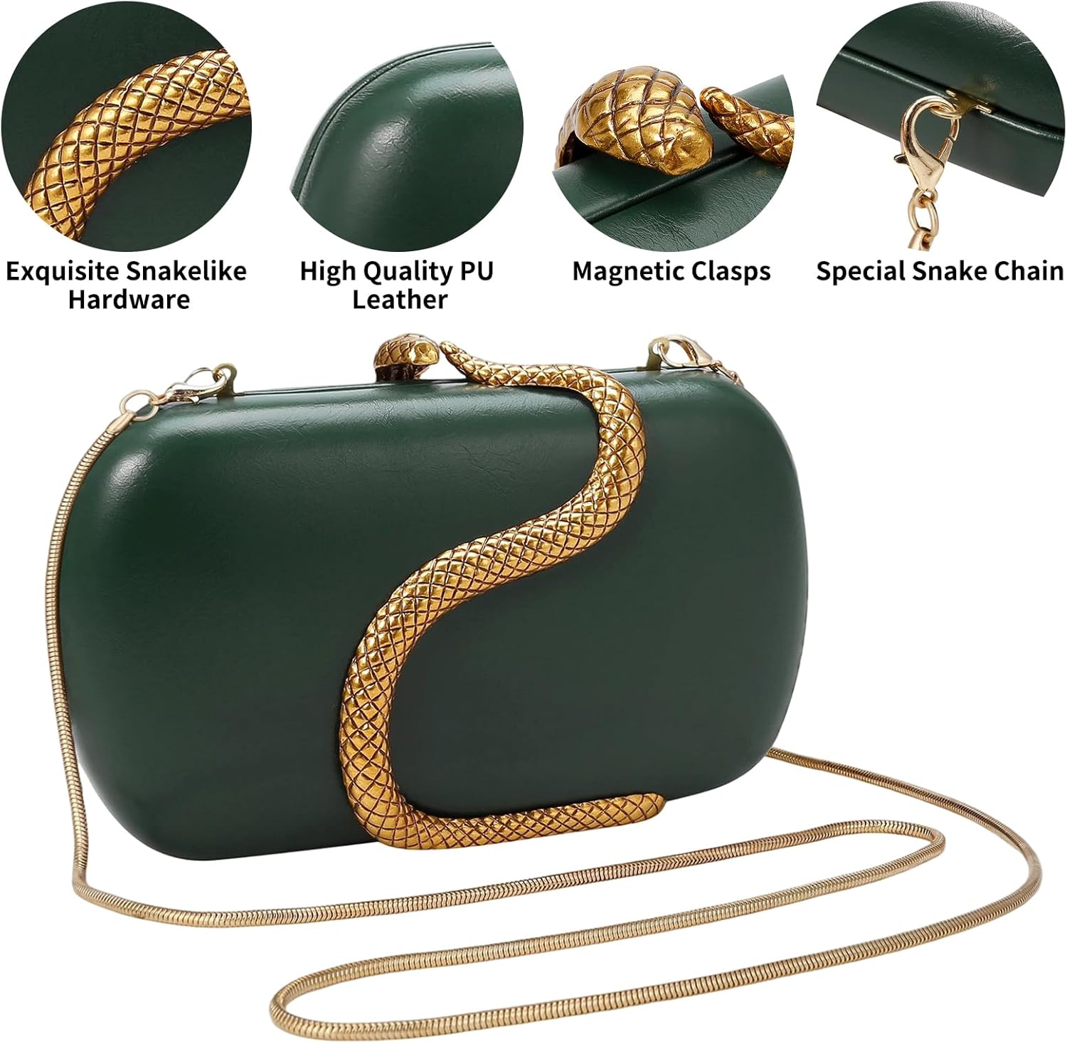 YYW Evening Clutch Purse for Women Small Handbag PU Leather Clutch Handbag Shoulder Bag for Wedding Formal Party