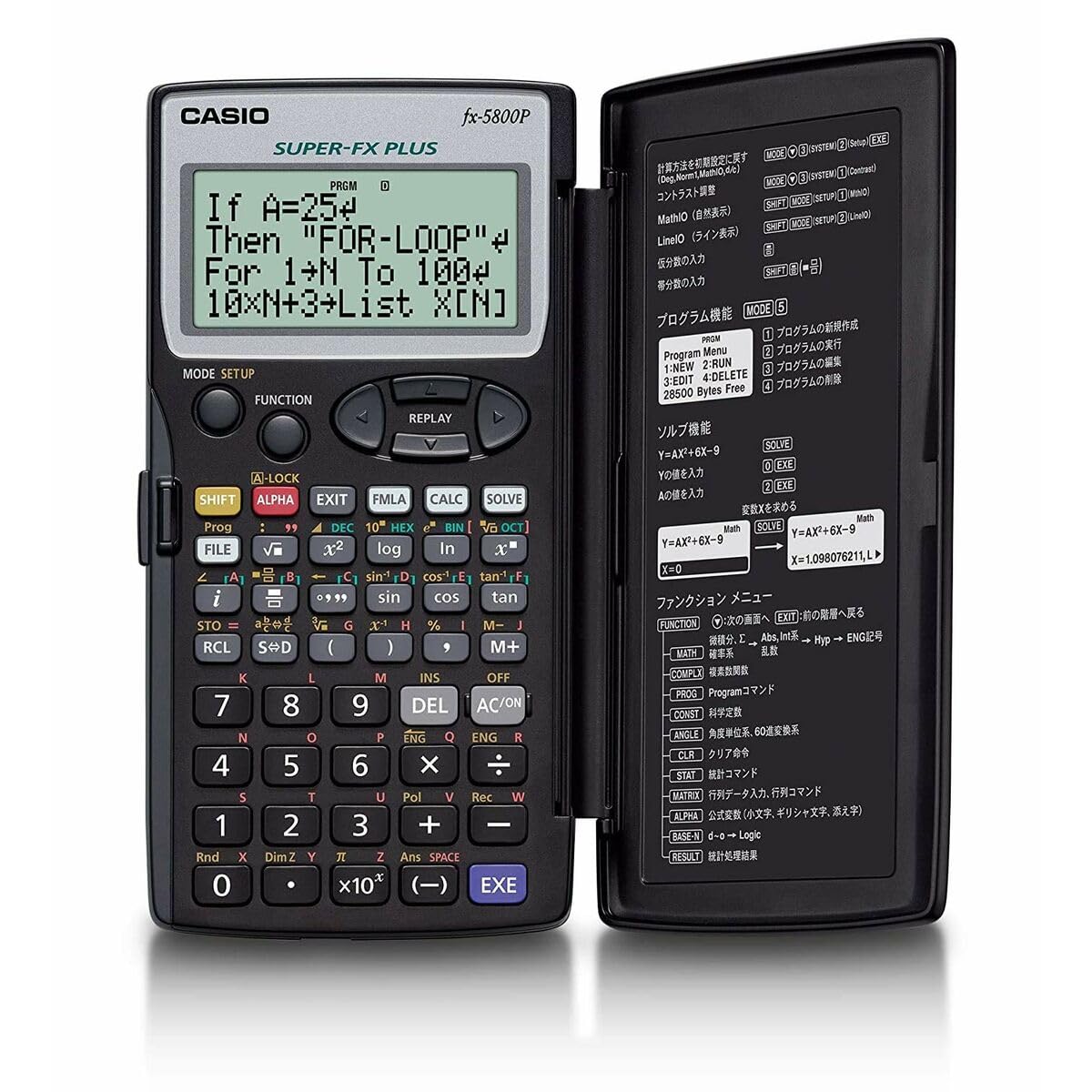 Casio FX-5800P - Calculadora programable, 15.1 x 81.5 x 163 mm, Color Negro