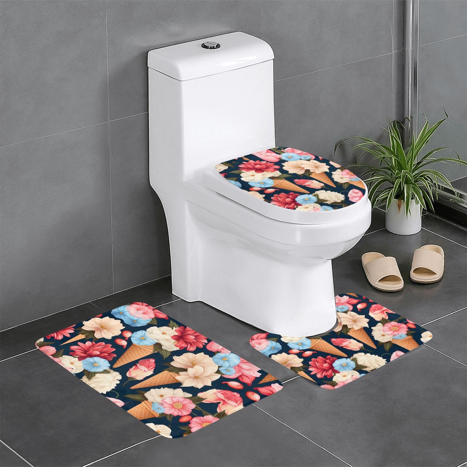 Tapis antidérapant YYHWHJDE contre les glissades en salle de bain lot de 3