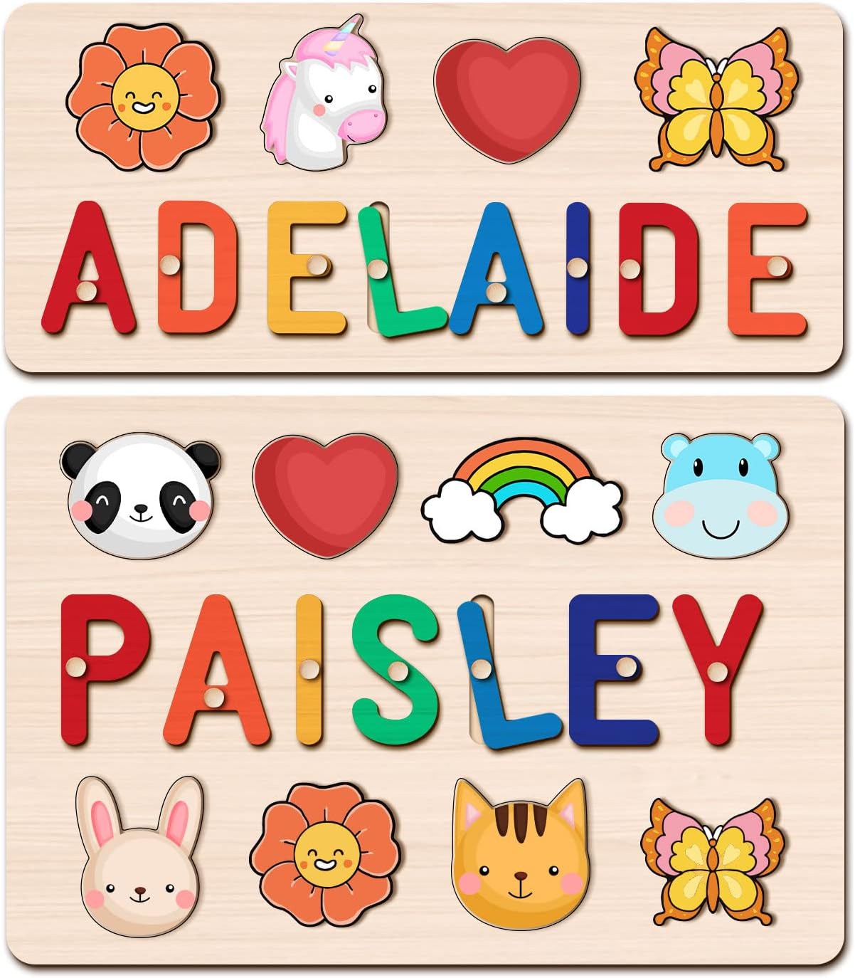 Personalized Wooden Name Puzzle for Kids, First Birthday