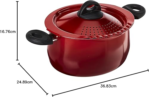 Vista 12 de Bialetti- 7265 Oval 5.5 cuarto de pasta olla con tapa de colador, antiadherente, 1, negro