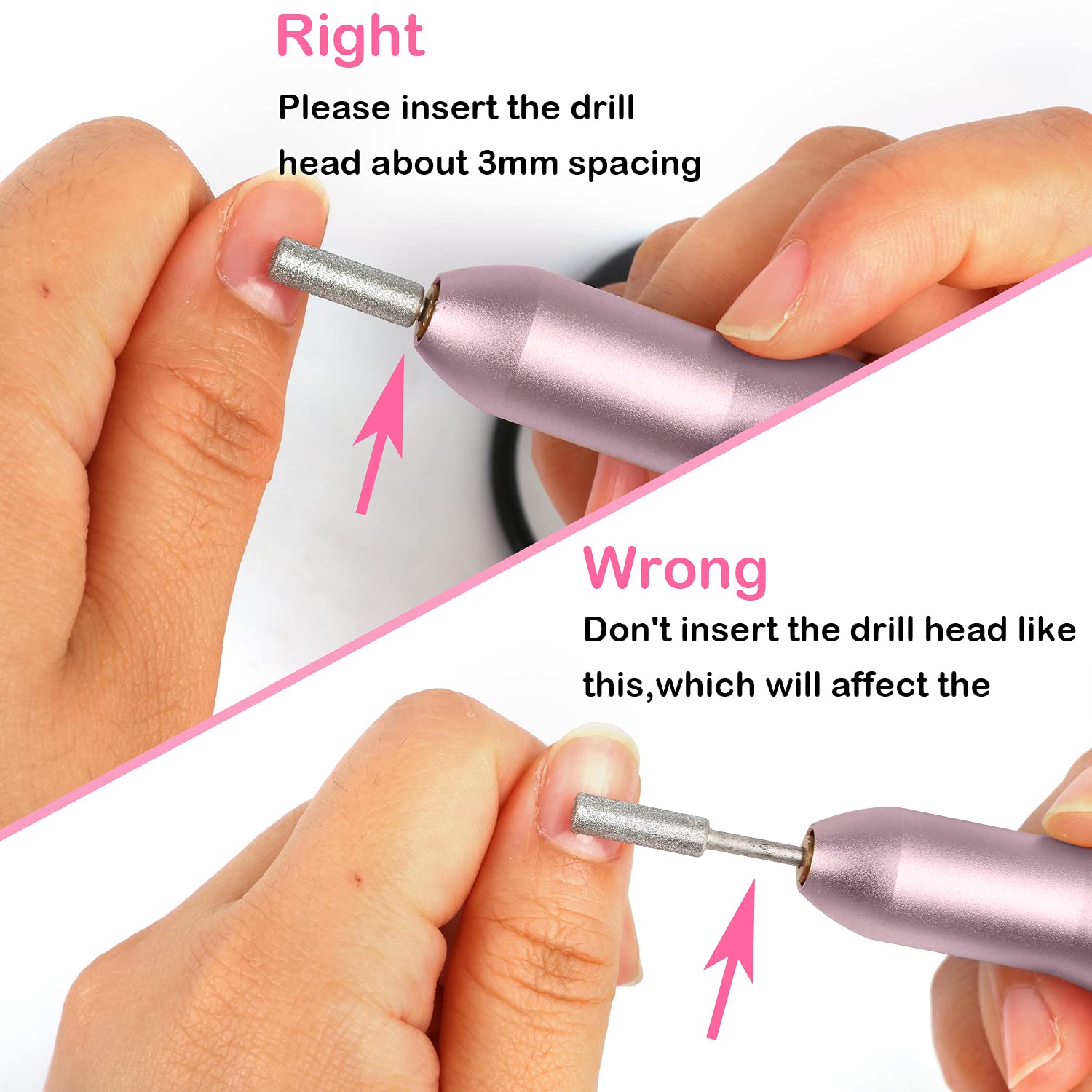 Portable Electric Nail Drill, Nail Drill Machine for Acrylic and Gel Nails,USB Manicure Pen Sander Polisher 3