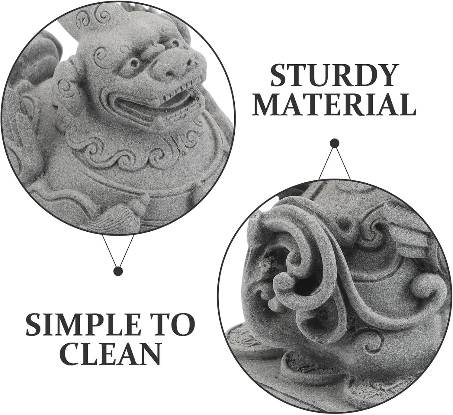 Toddmomy Miniature Pi Yao Figurine Feng Shui Garden Decor Sandstone Craft Wealth Prosperity Statue for Office Car Dashboard and Fairy Garden Display