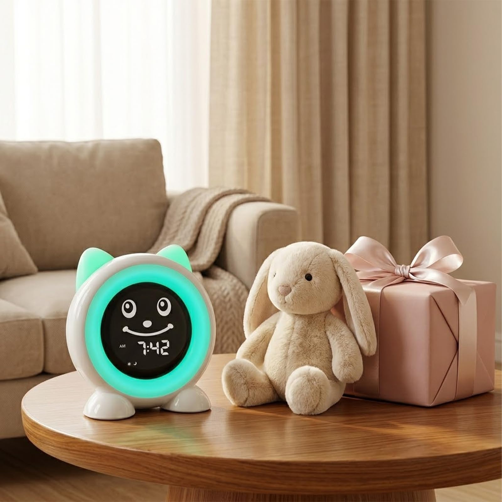 Sveglia per bambini, sveglia digitale con luce notturna in 11 colori, timer, funzione snooze, regalo per ragazze e ragazzi