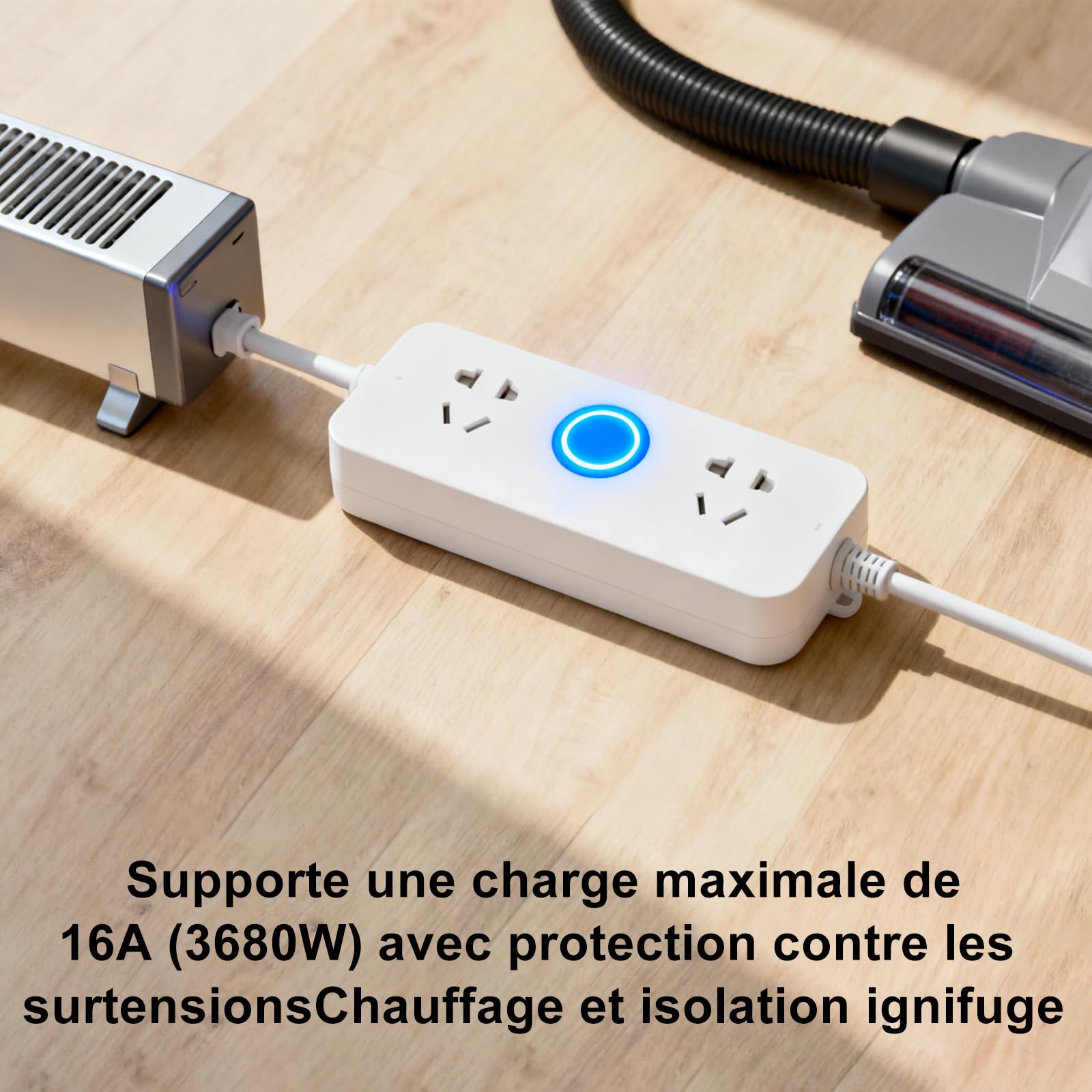 Presa connessa WiFi Intelligente 16A, Controllo tramite App Mobile e Vocale, Compatibile con Alexa e Google Home, Rete 2.4 GHz (4 pezzi set)
