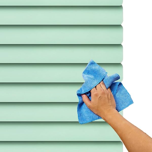 Persianas Horizontales para Ventanas de Aluminio de 2.5 cm, Oscurecedoras de Habitación para Baño, Cocina, Dormitorio, Oficina, Persianas Sin Cuerdas con Privacidad Tipo Veneciana con Accesorios (Verde)