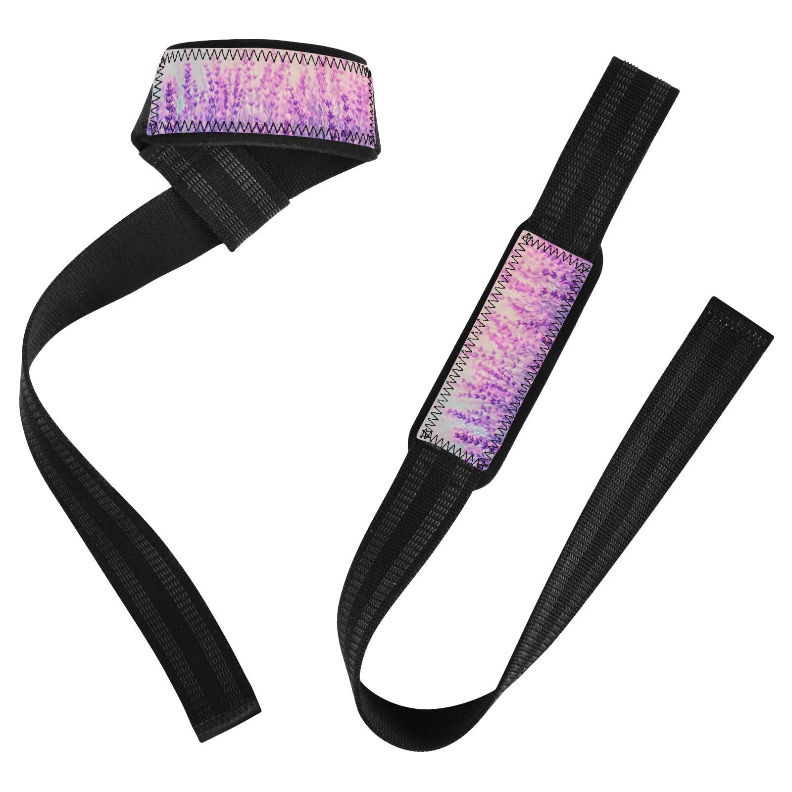 Nander Beautiful Lavender Wrist Straps for Weightlifting,Lifting Straps with Neoprene Cushioned Wrist Padded and Anti-Skid Silicone for Strength Training,Bodybuilding,Deadlifting