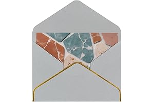 Terrazzo Pearlescent Pastel Printed Greeting Cards with Gold Edge Envelopes
