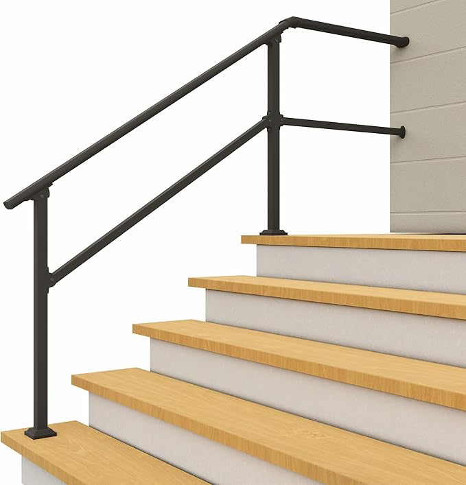 CHR 6 Steps Outdoor Hand Rails for Steps and Extension for Post to Wall
