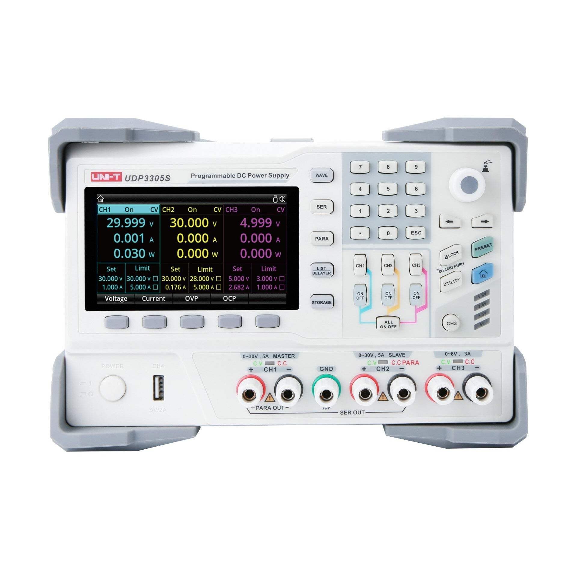 UNI-T UDP3305S Programmable Linear DC Laboratory Power Supply, 4