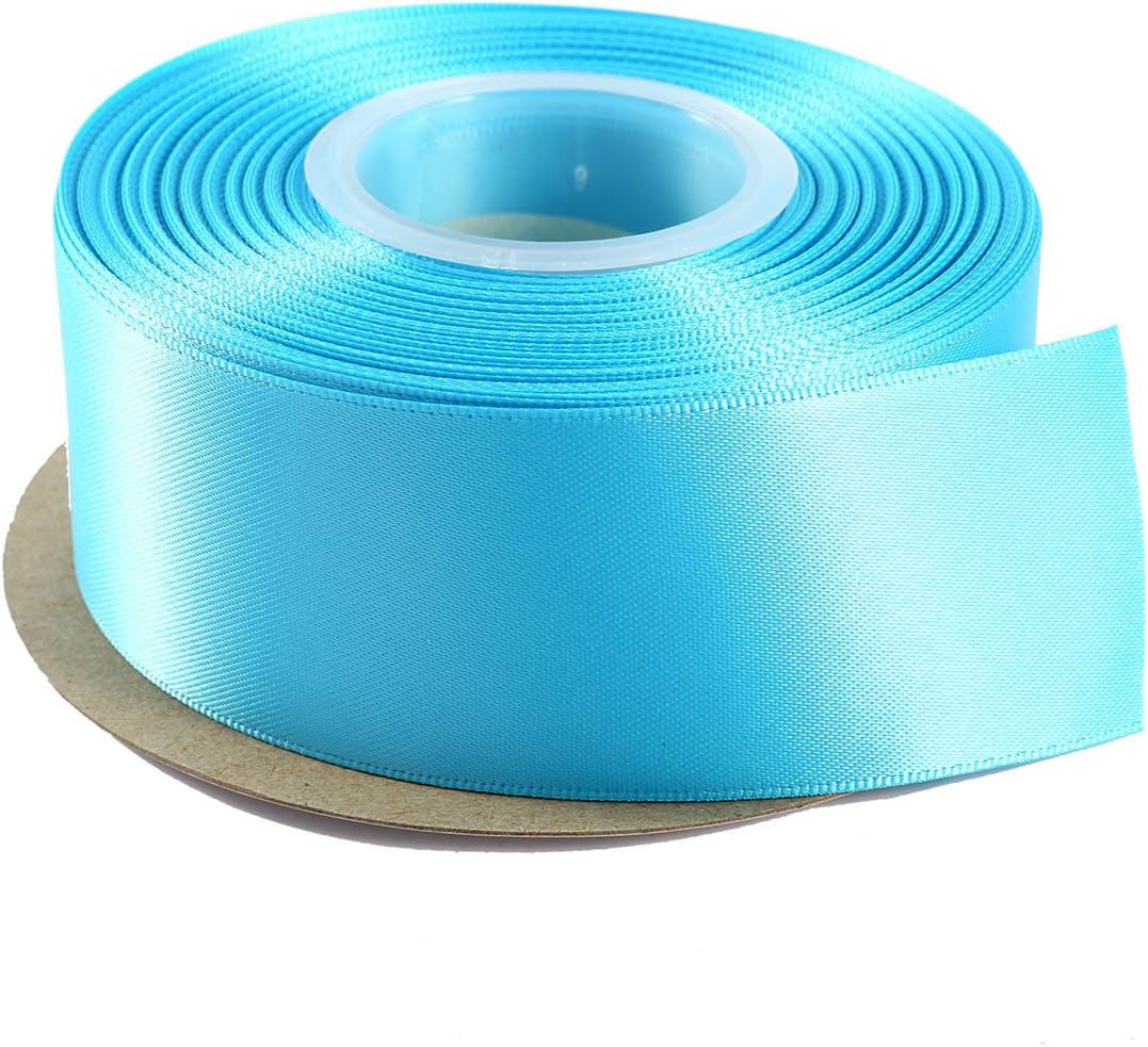 ITIsparkle 11/2" Inch Double Faced Satin Ribbon 25 Yards-Roll Set for Gift Wrapping Party Favor Hair Braids Hair Bow Baby Shower Decoration Floral Arrangement Craft Supplies, Turquoise Ribbon