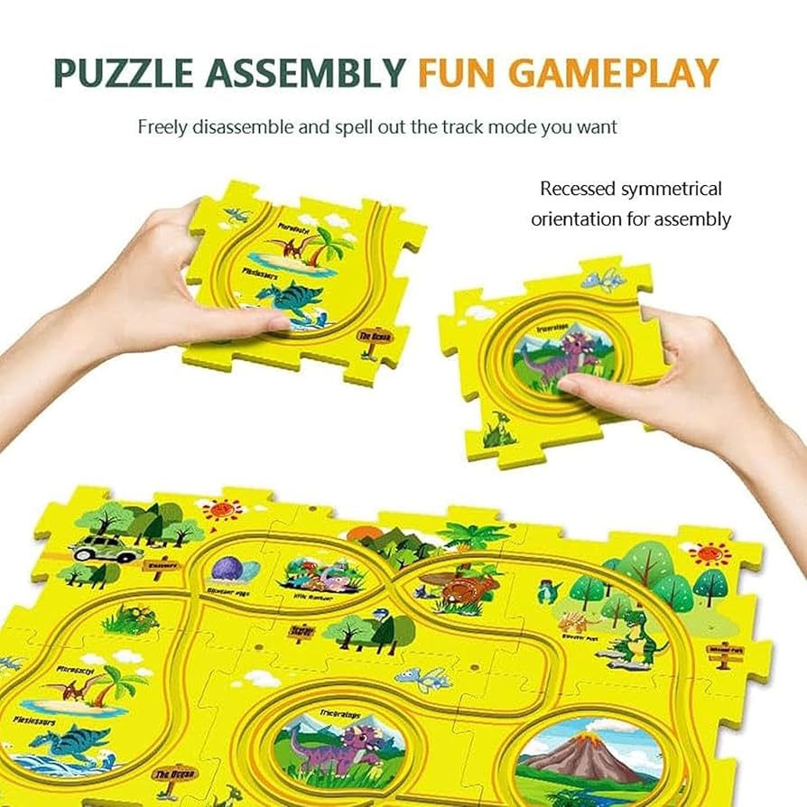 Amazon.co.jp: 子供用自動車トラックセット、パズルレーサー