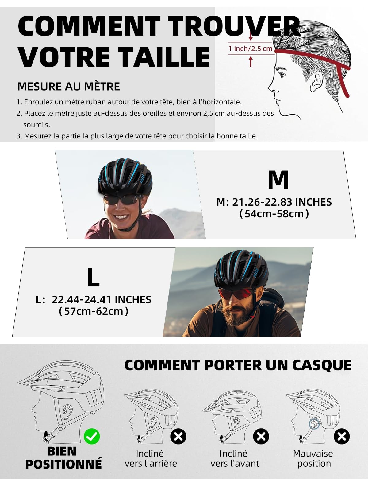 Shinmax Casque Vélo Homme Femme avec Lumière USB Visière Magnétique Certifié CE 57-62CM RC-049