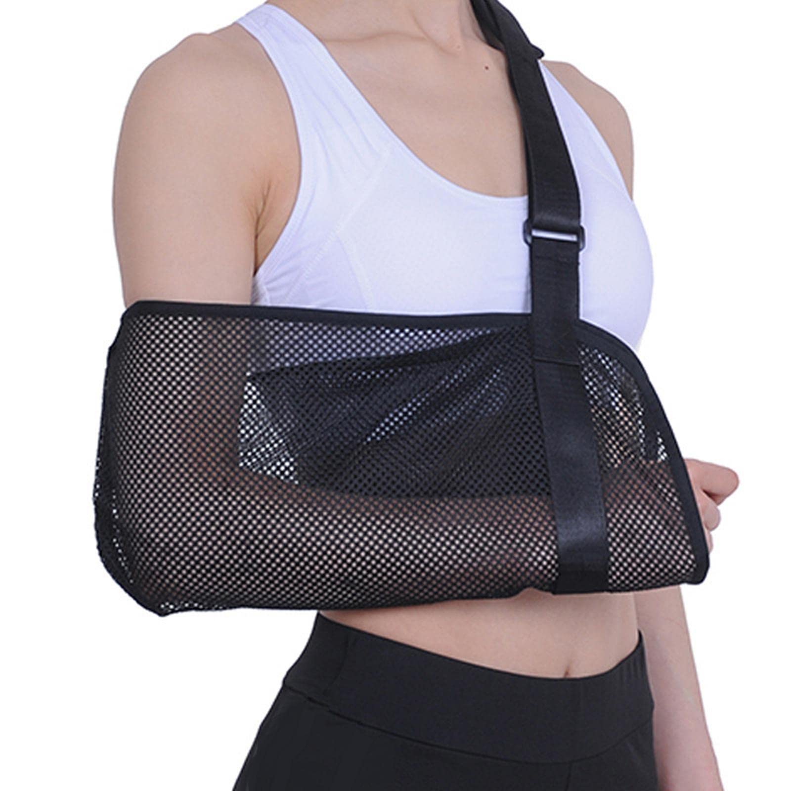 Eslinga de malla para el hombro, ajustable, ligera, cómoda, para el hombro, para inmovilizar el brazo, transpirable, estabilizador del hombro derecho izquierdo, soporte para brazo lesionado,