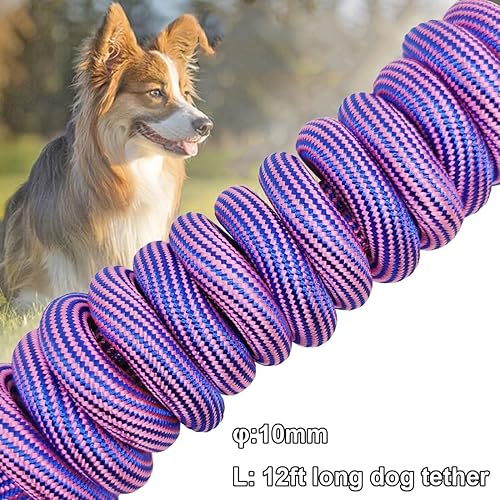 Miniatura 3 de BTINESFUL Correa de cuerda larga para perro de 8, 12, 20, 30, 50 y 75 pies, correa de patio al aire libre, entrenamiento de perros grandes, medianos