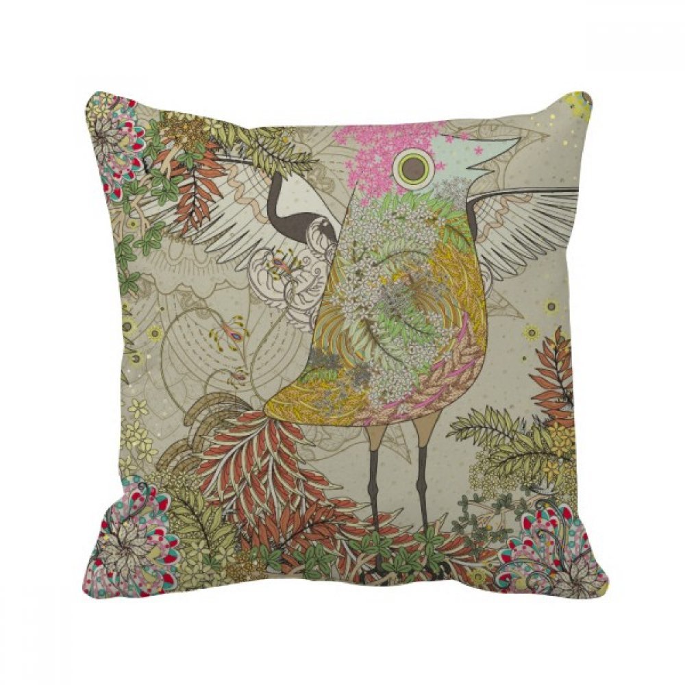 Coussin Fleur Faisan Doré Ukiyo-E Japon 40x40cm pour Décoration Canapé