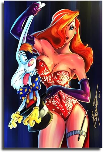 IXX Jessica - Póster de conejo mágico con diseño de conejo, pintura decorativa, lienzo para pared, para sala de estar, dormitorio, 16 x 24 pulgadas