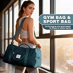 Gym Bag Woman Men Sports Fitness Bags with Shoe Compartment Travel Duffel Bags Women Workout Weekend Overnight Bag Hospital Holdall Waterproof Sac de Sport Femme Homme,A07-Peacock Blue