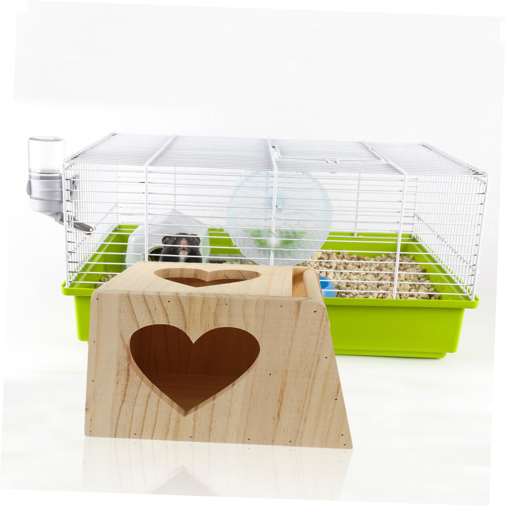 Kisangel Holz Futterspender für Kaninchen Multifunktionale Heuraufe mit Doppeltem Fach für Frisches Heu und Futter Spielerisch und Dekorativ im Käfig Praktisch für Kleintiere Wie