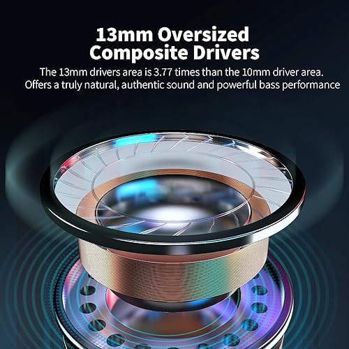 Miniatura 6 de Auriculares inalámbricos, auriculares Bluetooth 5.3, 36 horas de reproducción con pantalla de alimentación LED, estuche de carga de sonido premium,