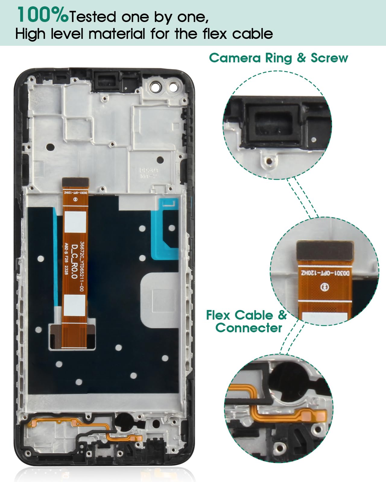 ORIGINAL 6.57 "pour OPPO Reno 4Z 5G CPH2065 écran LCD Tactile Numériseur Panneau Avec Cadre Pour - Foto 7