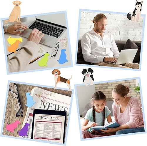 Miniatura 6 de TIESOME Lindas notas adhesivas para perros con clips de papel, 210 hojas de notas autoadhesivas de animales de dibujos animados, pestañas de índice