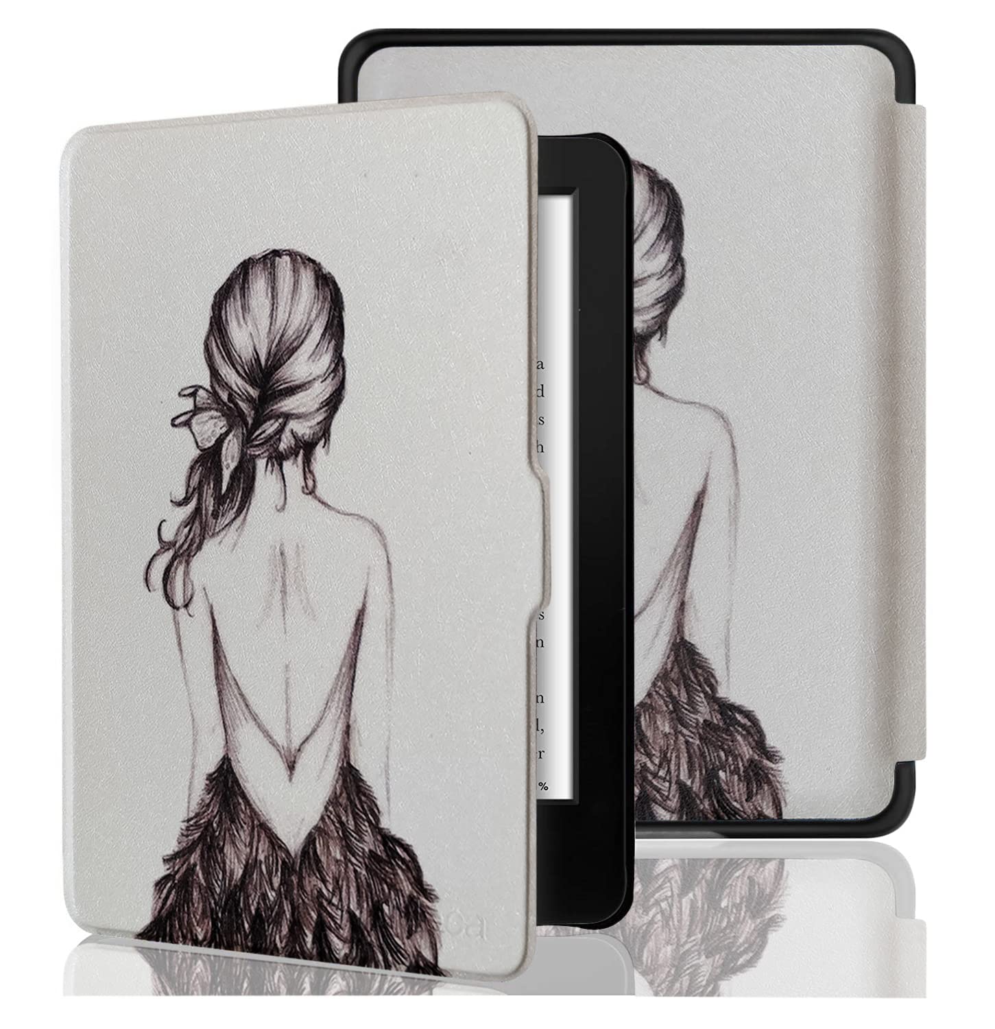 SwooK Magnetic Flip Cover case for Old Amazon Kindle Paperwhite 1 2 3 7th Gen Generation Released in 2012 2013 2014 2015 2016 New 300 PPI Versions 6" inch Display Flip Cover Case Shell