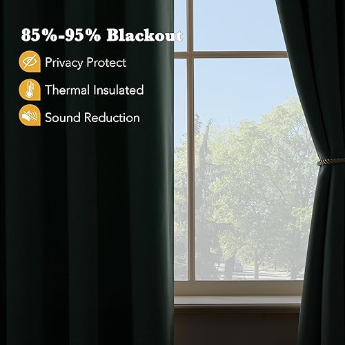 Miniatura 4 de RYB HOME Cortinas opacas para dormitorio, oscurecimiento de habitación, tratamiento de ventana Privcay Farmhouse para cafetería, armario, sótano, 52