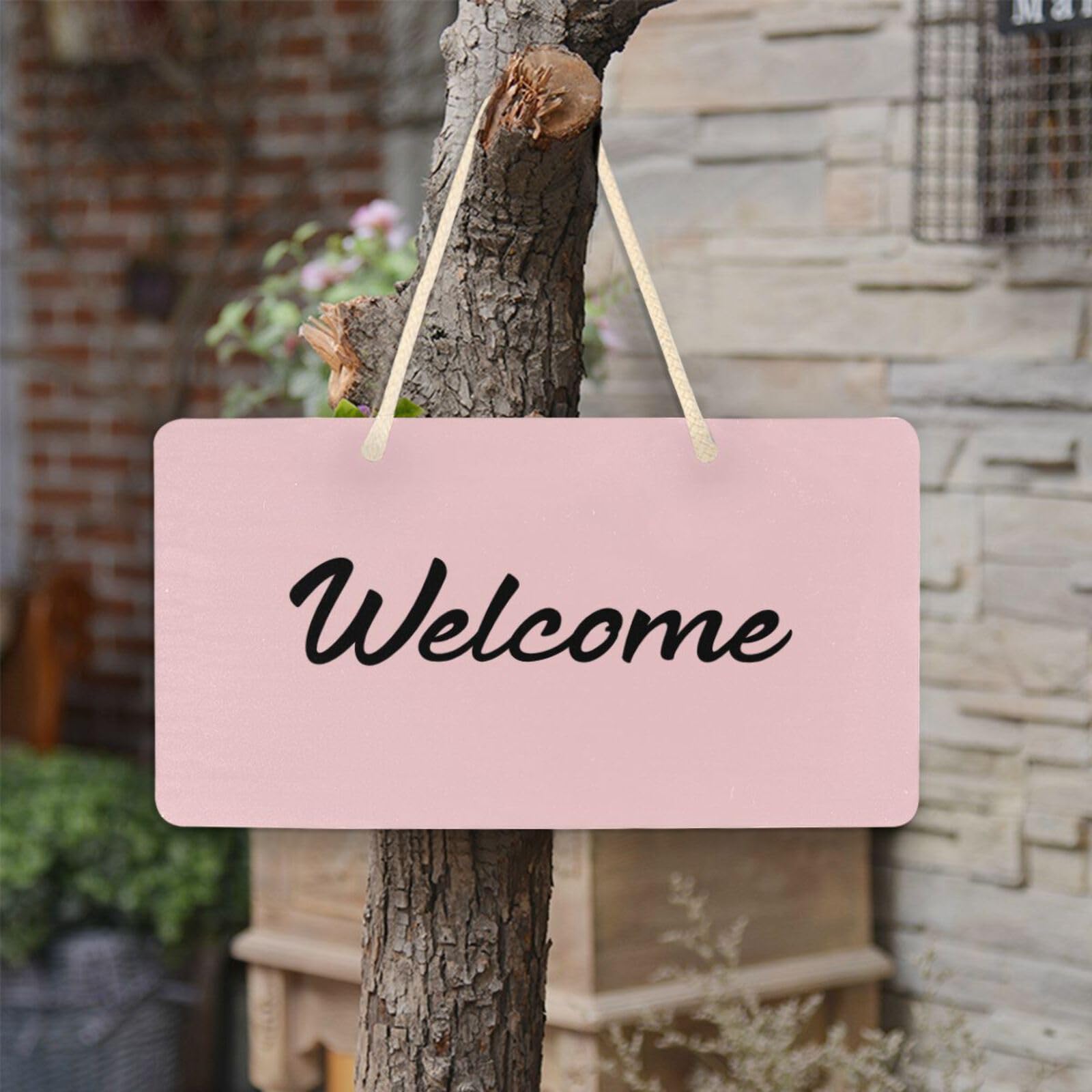 Amazon.com : Moudou Pink Solid Color Welcome Sign Waterproof Front