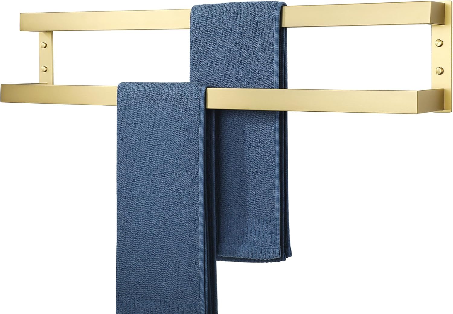 Mooche Toallero de doble capa, color dorado, 80 cm